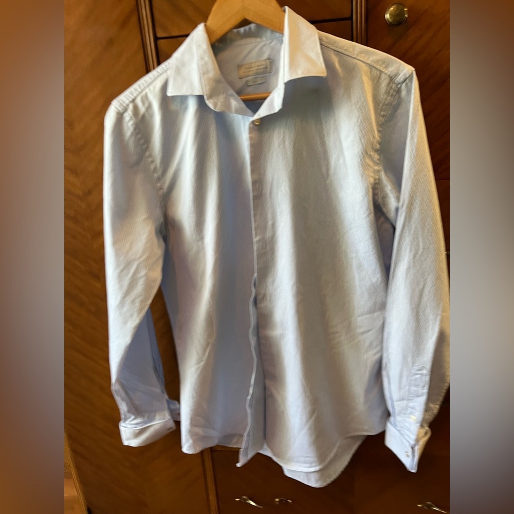 Zara Men’s Light Blue Textured Shirt